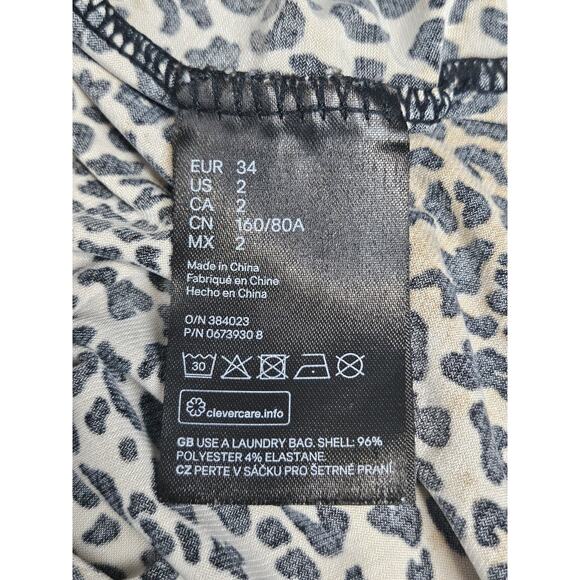 H & M  Divided Leopard Print Dress/ Camisole Stretch Dress - Size 2 - Picture 7 of 8